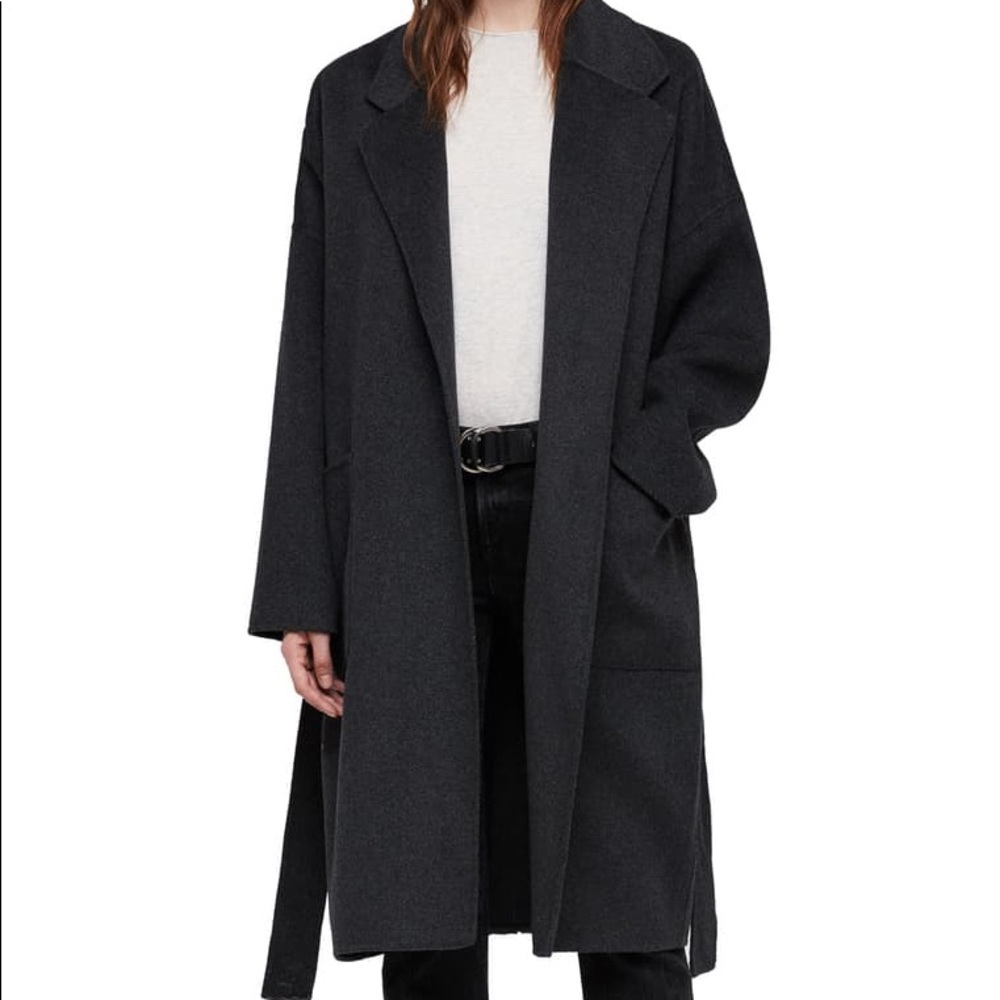 ALLSAINTS Lara felted wool oversized belt coat